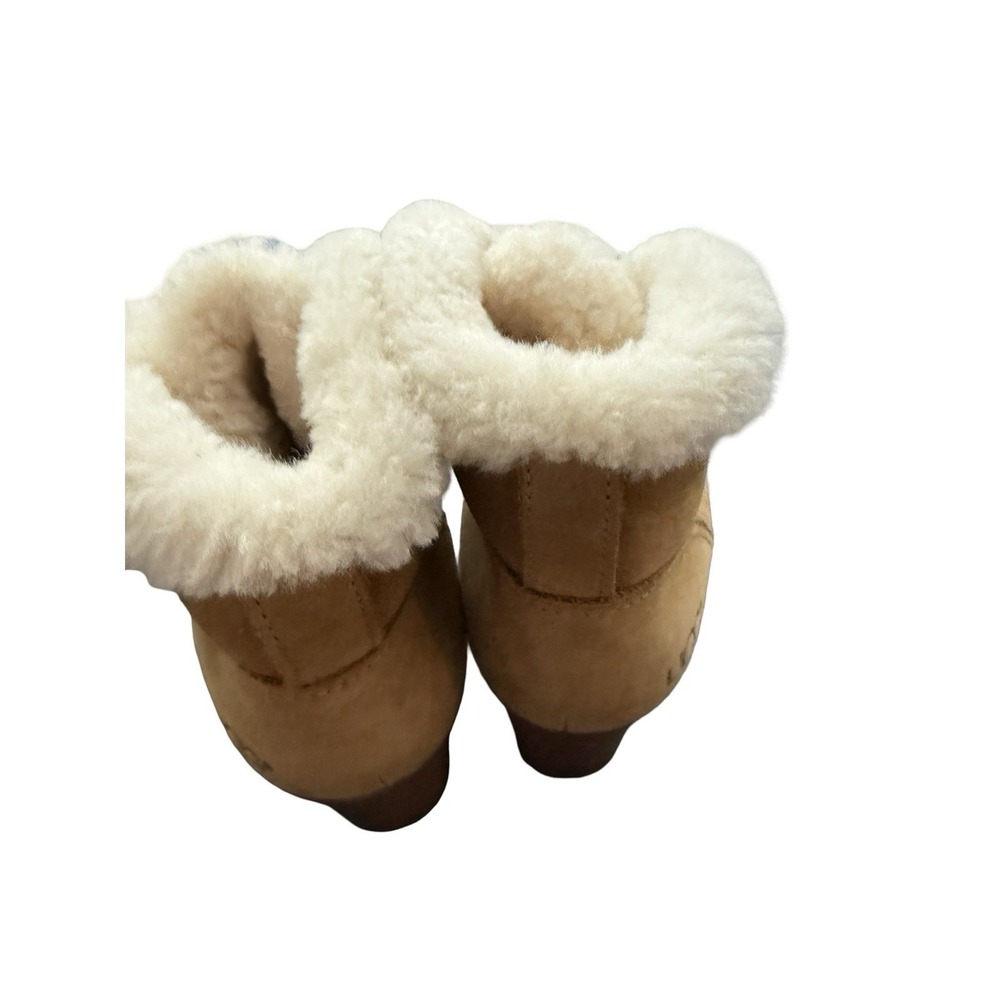 UGG Chestnut Jeovana wedge‎ Heel Boot Fur lined Chukka Ankle Size 9 - Picture 4 of 5